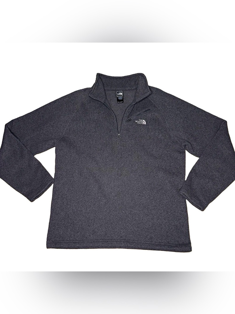 The North Face Mens Gray Fleece 1/4 Zip Pullover Sweatshirt L